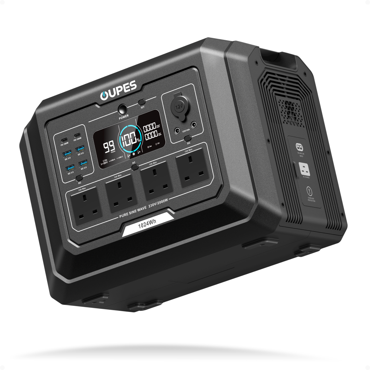 OUPES Mega 1 Home Backup & Portable Power Station | 2000W 1024Wh