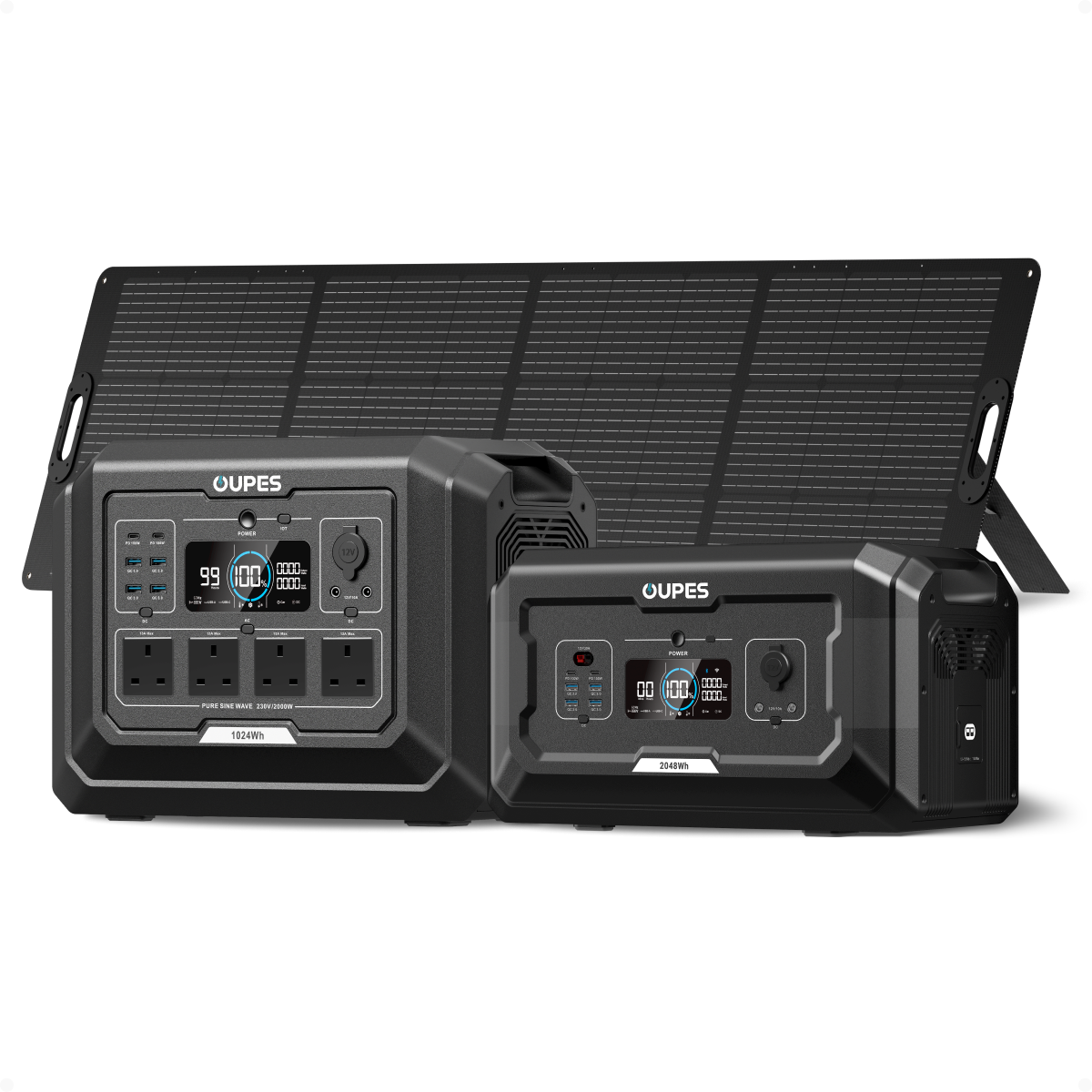 Mega 1 + B2 Extra Battery + 240W Solar Panel | Solar Generator Kit