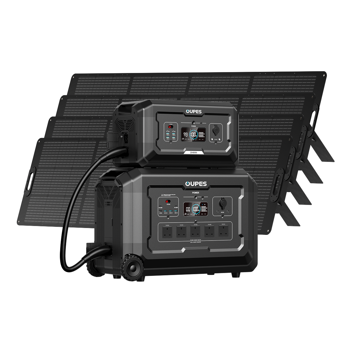 Google Mega Generators OUPES Mega 3 Portable Solar Generator Kit + B2 Battery